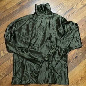 Silk turtleneck blouse